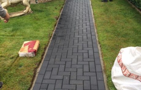 block paving pathway grey