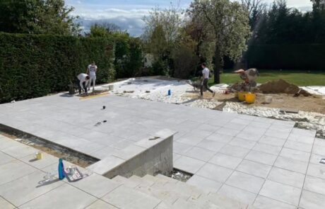 large grey patio harrow